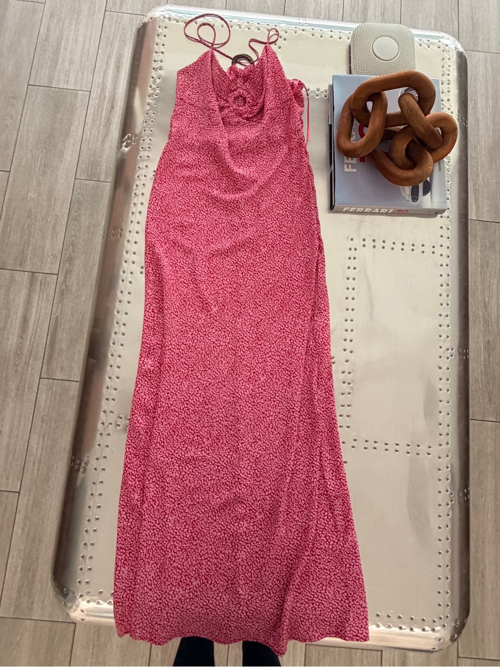 Zara Pink Maxi Slip Dress with Delicate Straps
